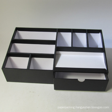 Multifunctional Black Paper Desktop Organizer with Drawer